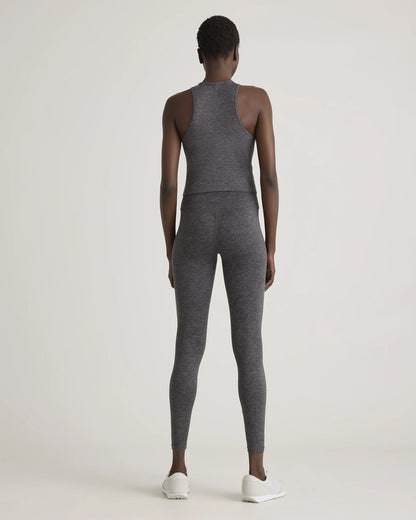 Ultra-Soft High Neck Cropped Tank - XS / Heather Charcoal