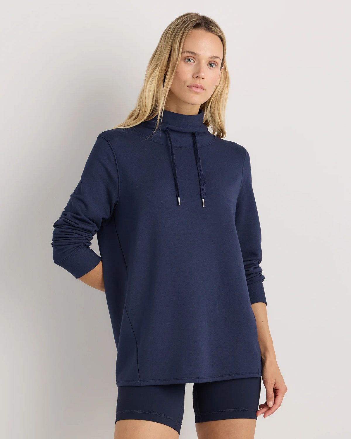 SuperSoft Fleece Mock Neck Pullover - XS / Navy