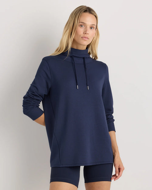 SuperSoft Fleece Mock Neck Pullover - XS / Navy