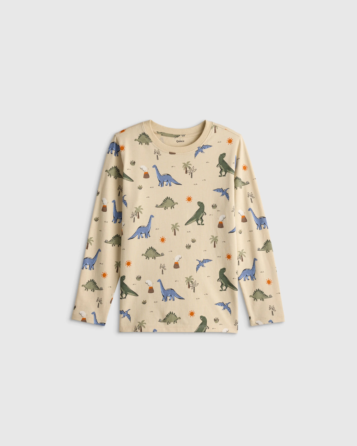 100% Organic Cotton Jersey Long Sleeve Tee - 2T / Dino Sketch