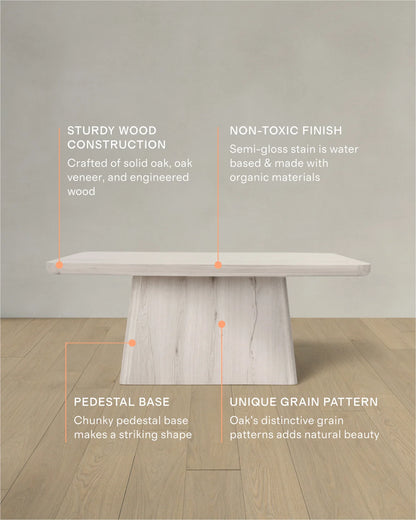 Rustic Oak Plinth Dining Table - 71" / Natural