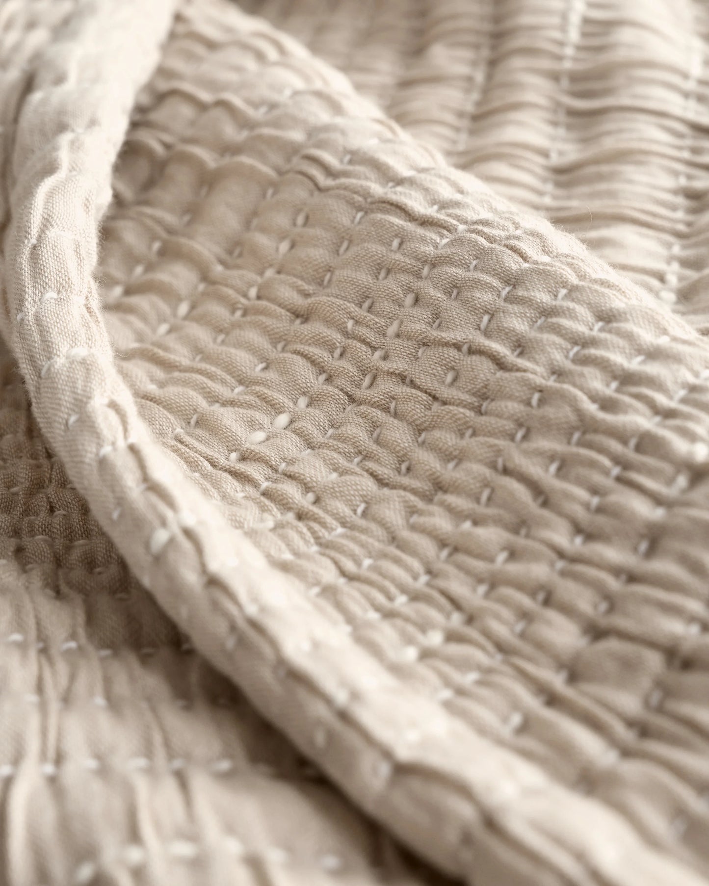 Organic Cotton Channel Stitch Sham Set - Standard / Coral Pink