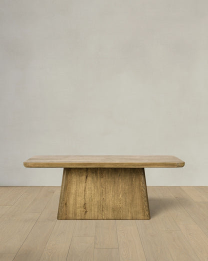 Rustic Oak Plinth Dining Table - 71" / Natural