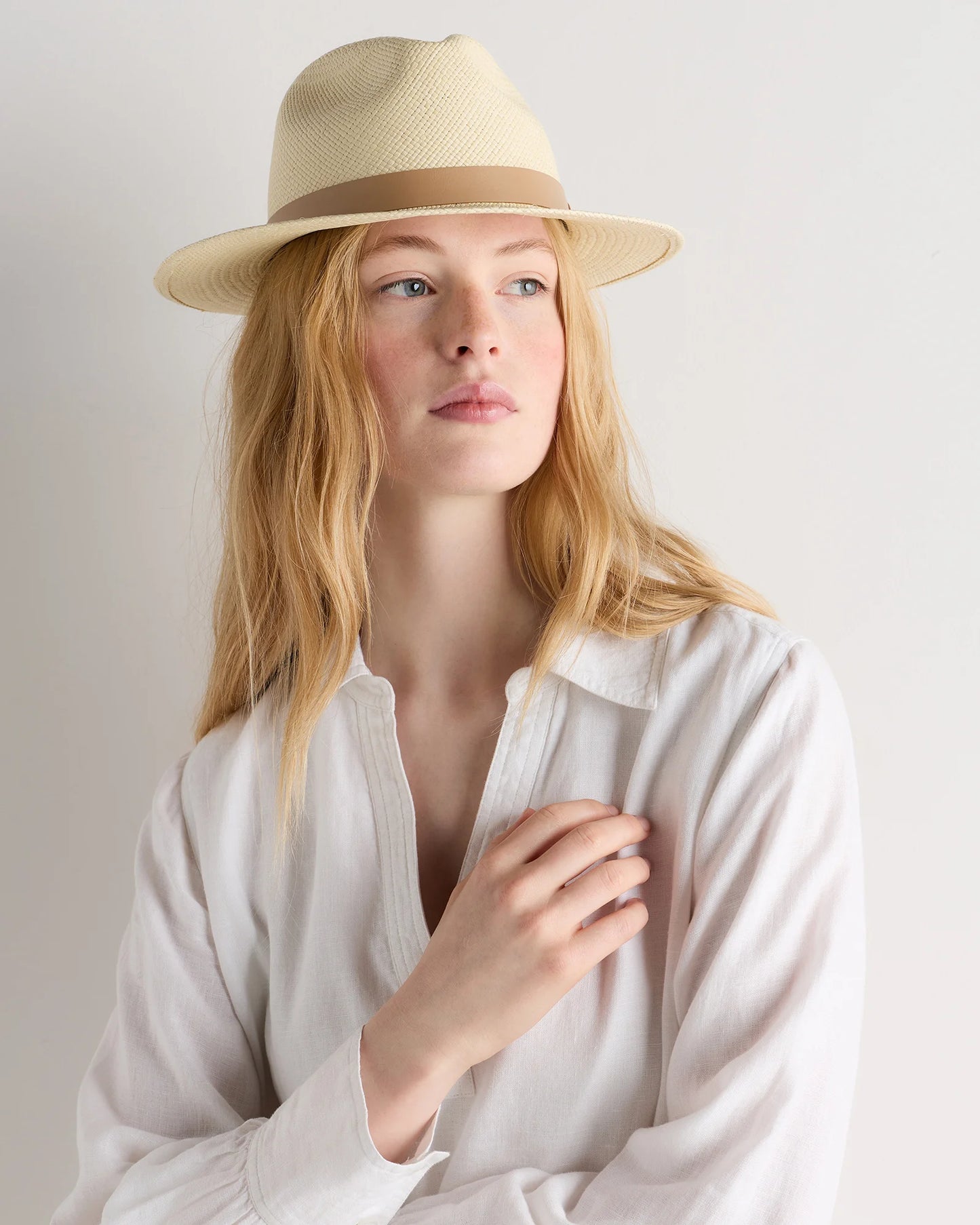 Toquilla Straw Panama Hat - S / Black