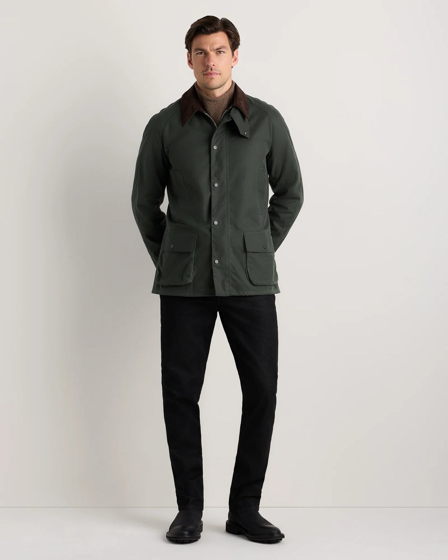 Organic Waxed Cotton Barn Jacket - S / Rustic Olive