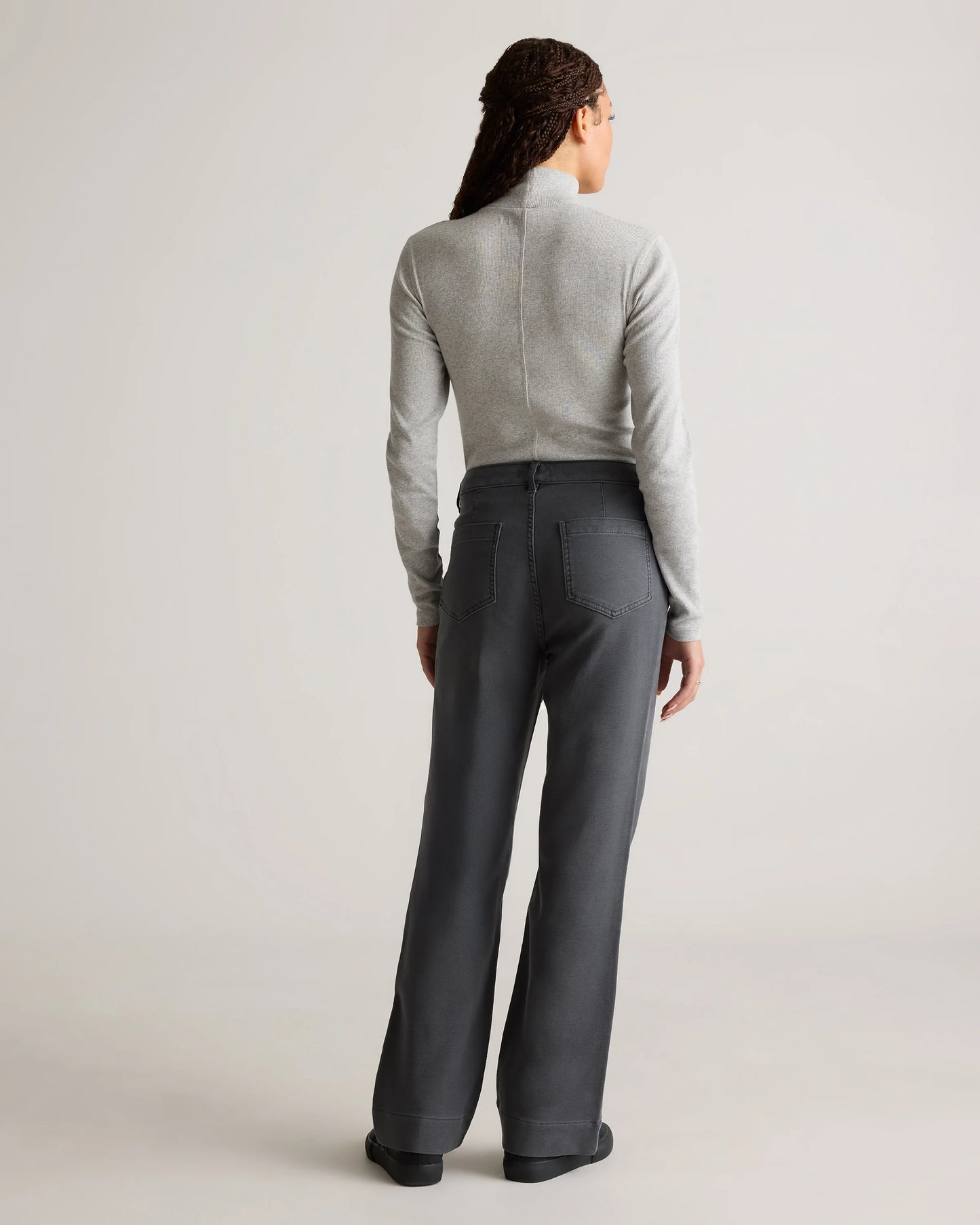 French Terry Wide Leg Pants - 0 / Bayberry Olive