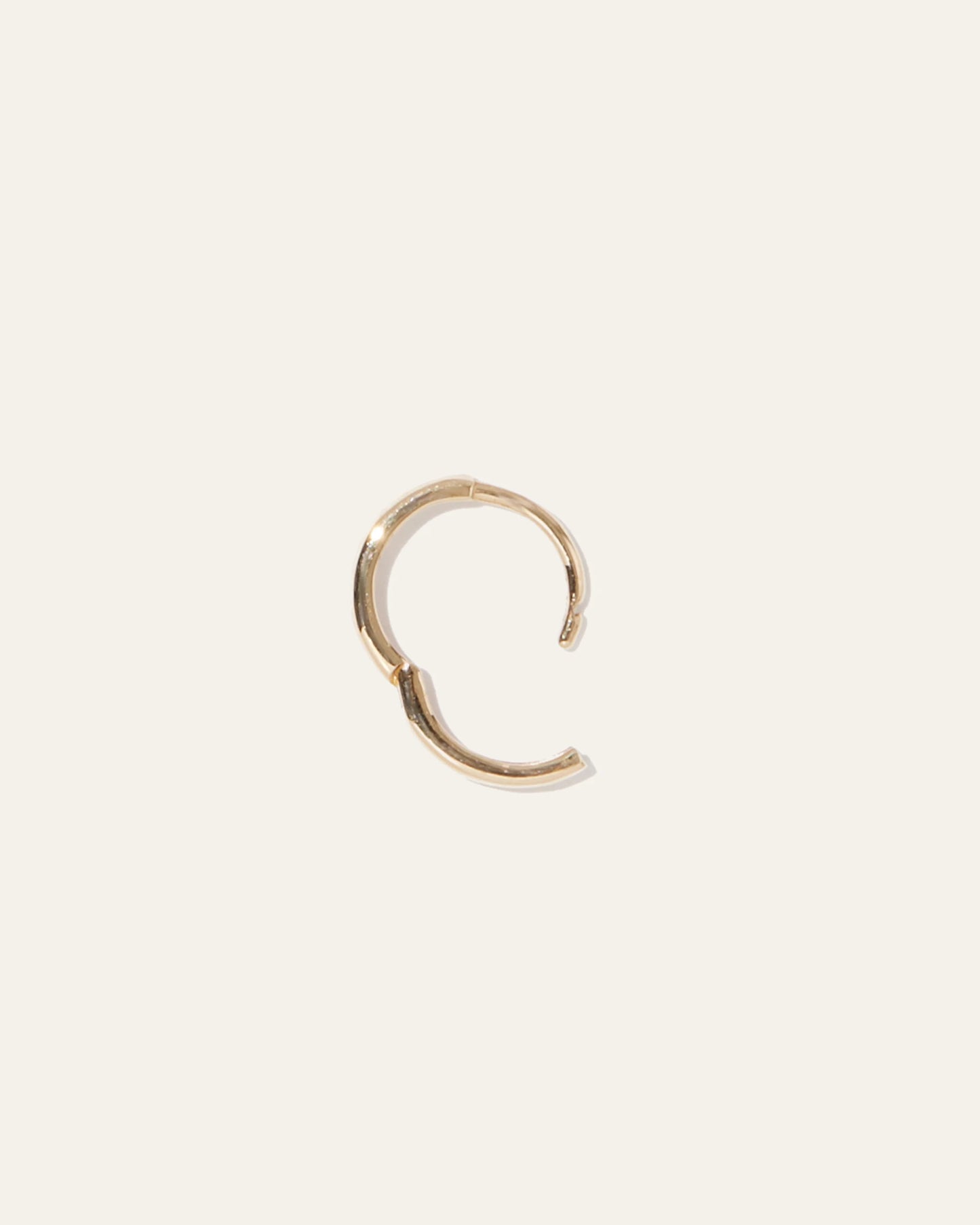 14K Gold Second Piercing Tiny Huggie - Single - One Size / Yellow Gold