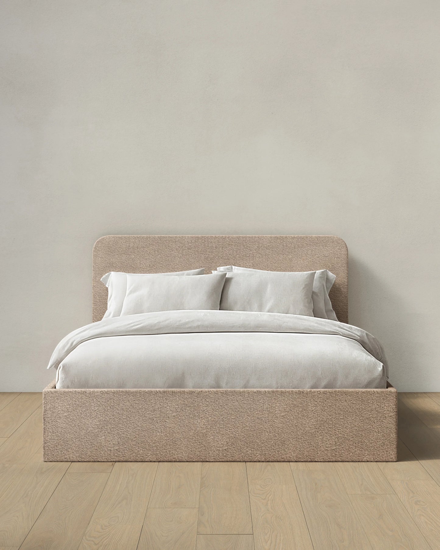 Plush Boucle Curved Bed - Full / Ivory