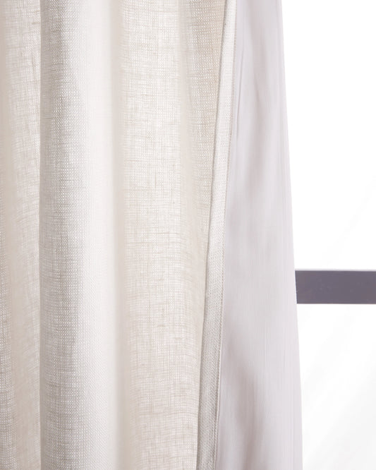 Heavyweight European Linen Curtain - 48x84 / White