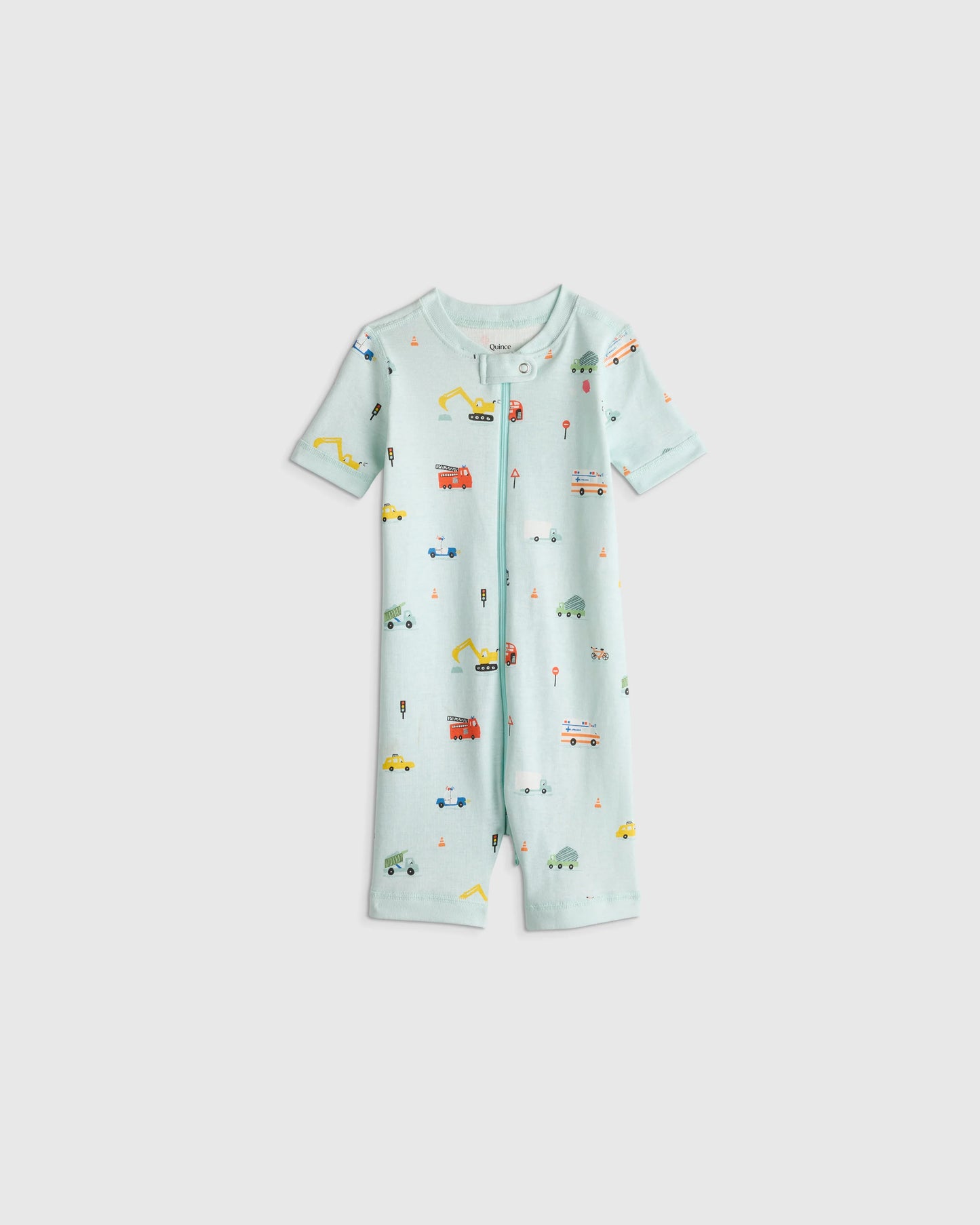 100% Organic Cotton Shortie Onesie Pajama - 2T / Navy Stripe