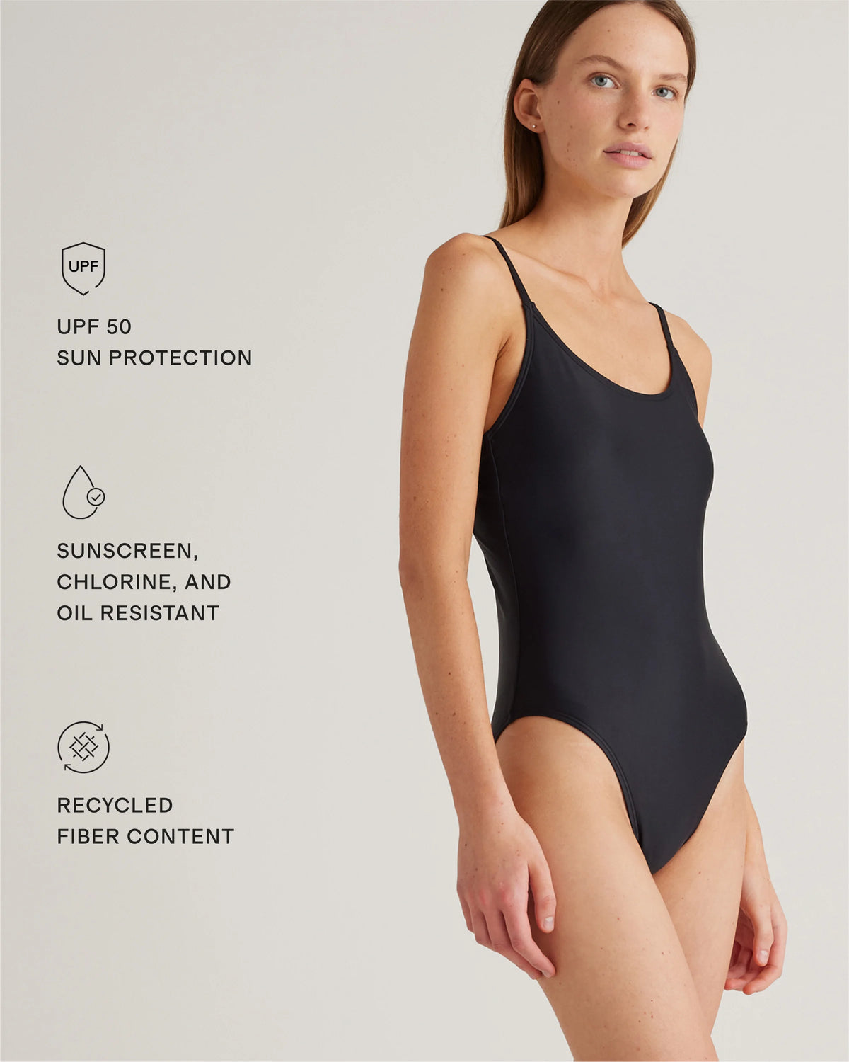 Italian Cami One-Piece Swimsuit - XS / Black