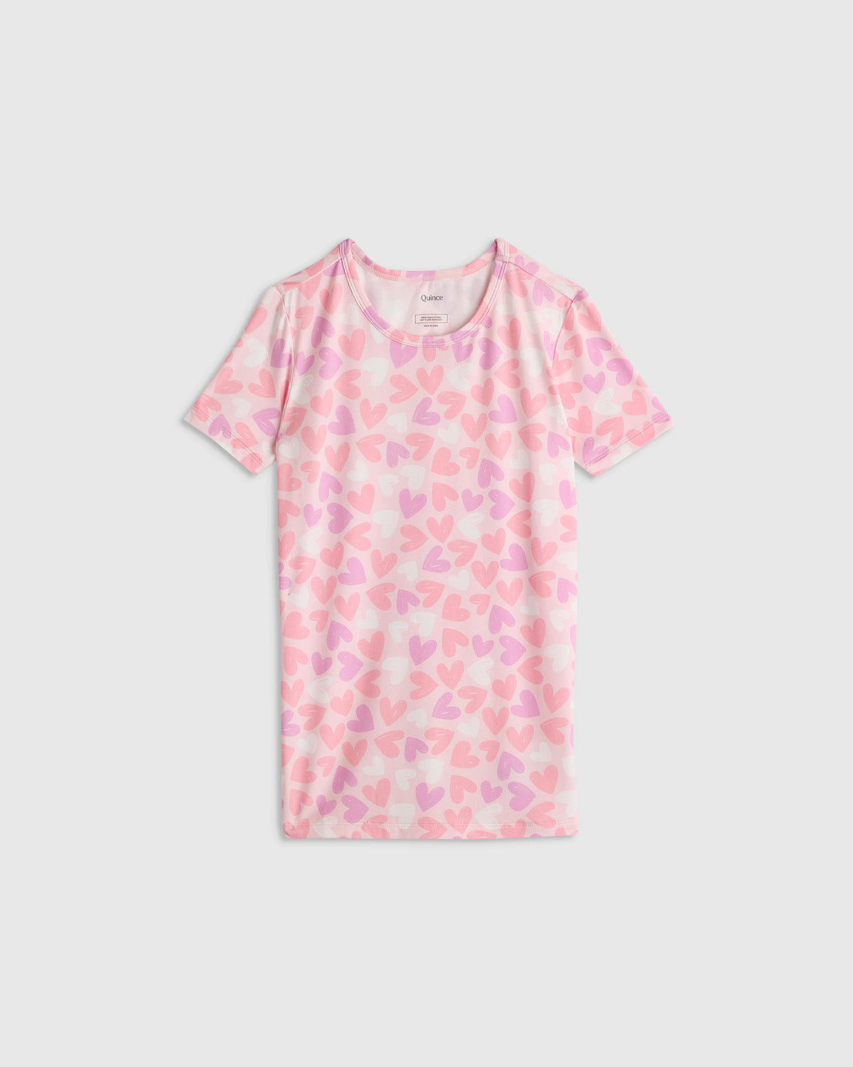 Bamboo Short Sleeve and Shorts Pajama Set - 6 / Lavender Hearts