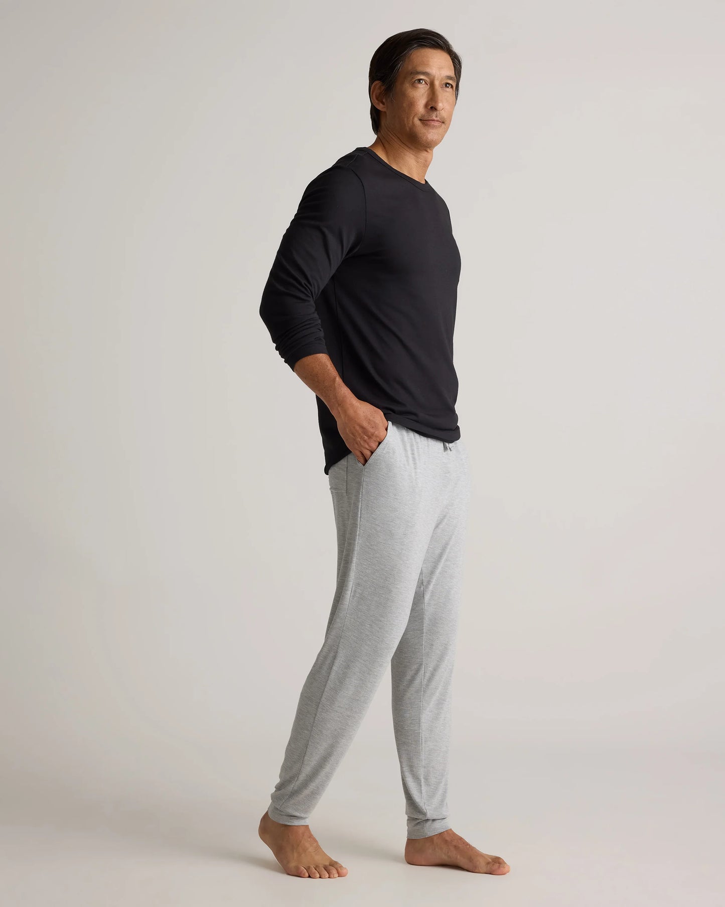 Bamboo Jersey Lounge Jogger - S / Heather Grey