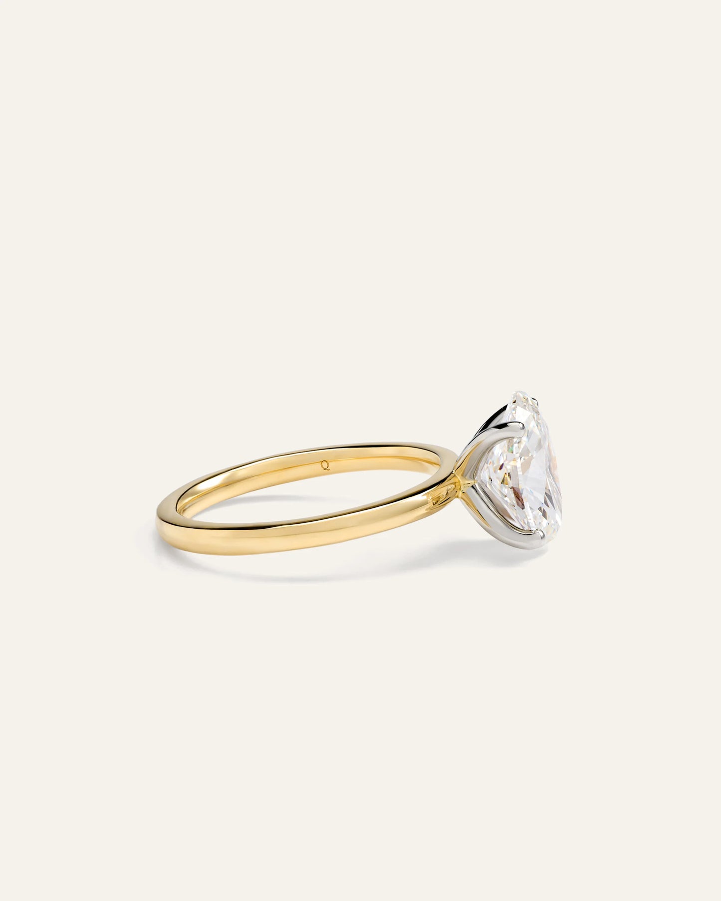 Lab Grown Diamond Oval Comfort Fit Engagement Ring - 2.5ct - 4 / Yellow Gold