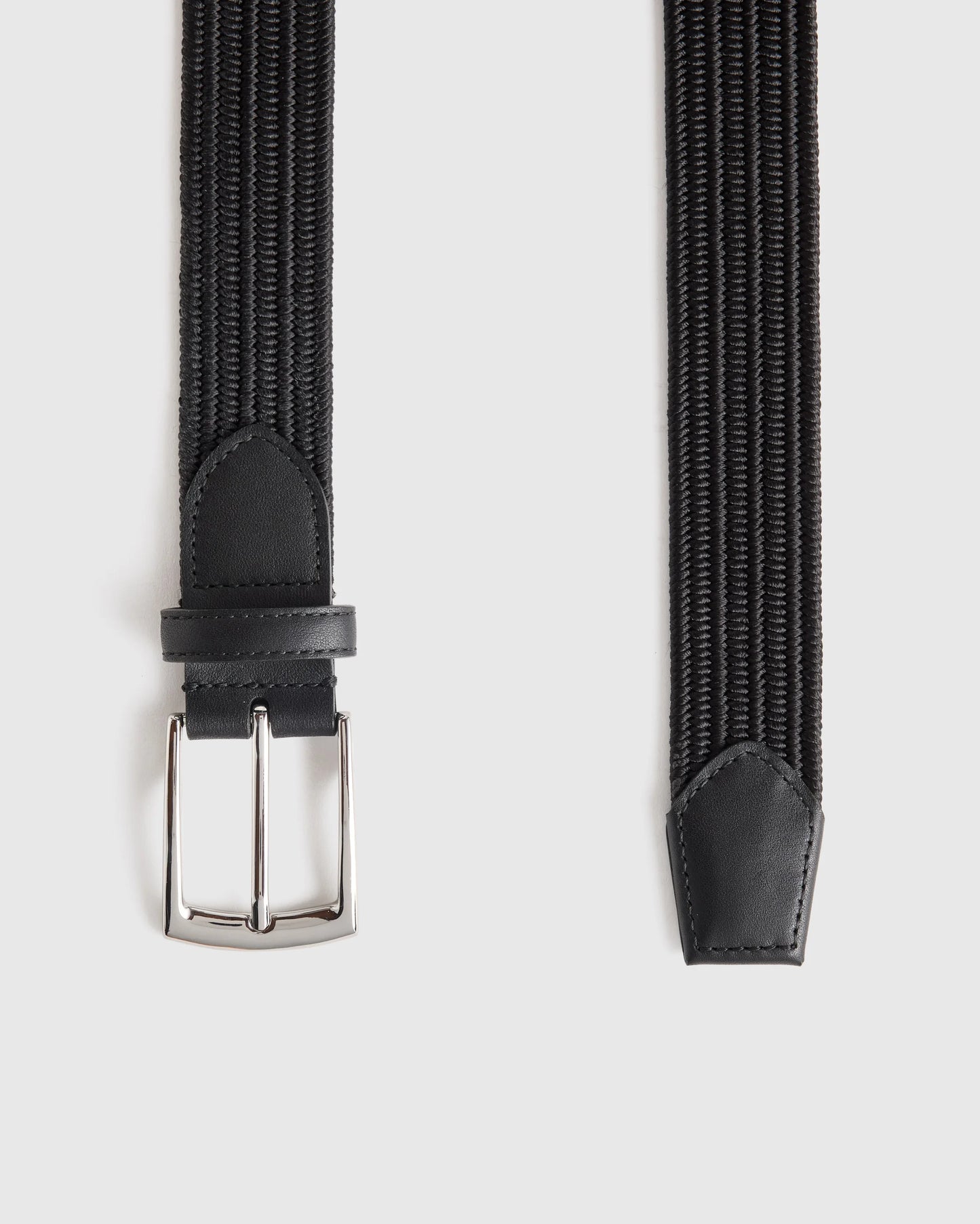 James Woven Stretch Belt - 30 / Black