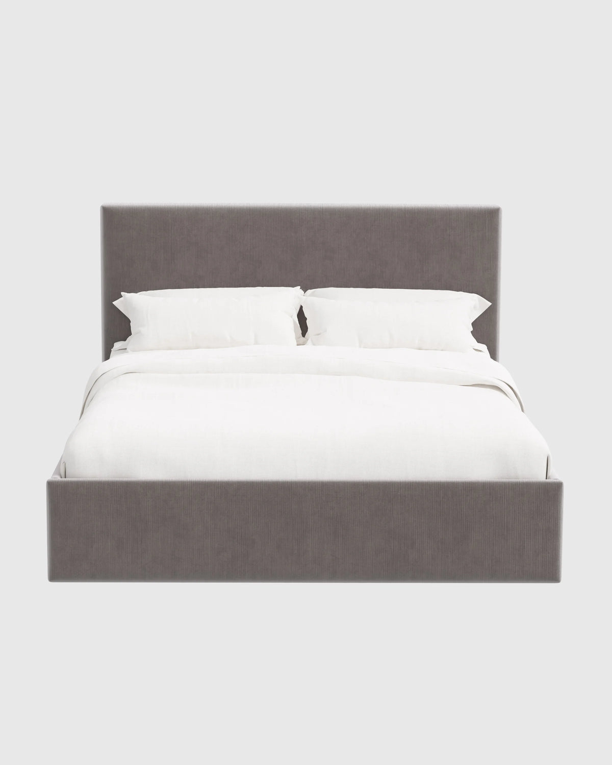 Square Bed in Performance Velvet - Full / Chocolate