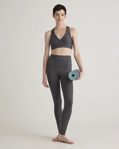 Ultra-Soft V-Neck Racerback Bra - XS / Heather Black