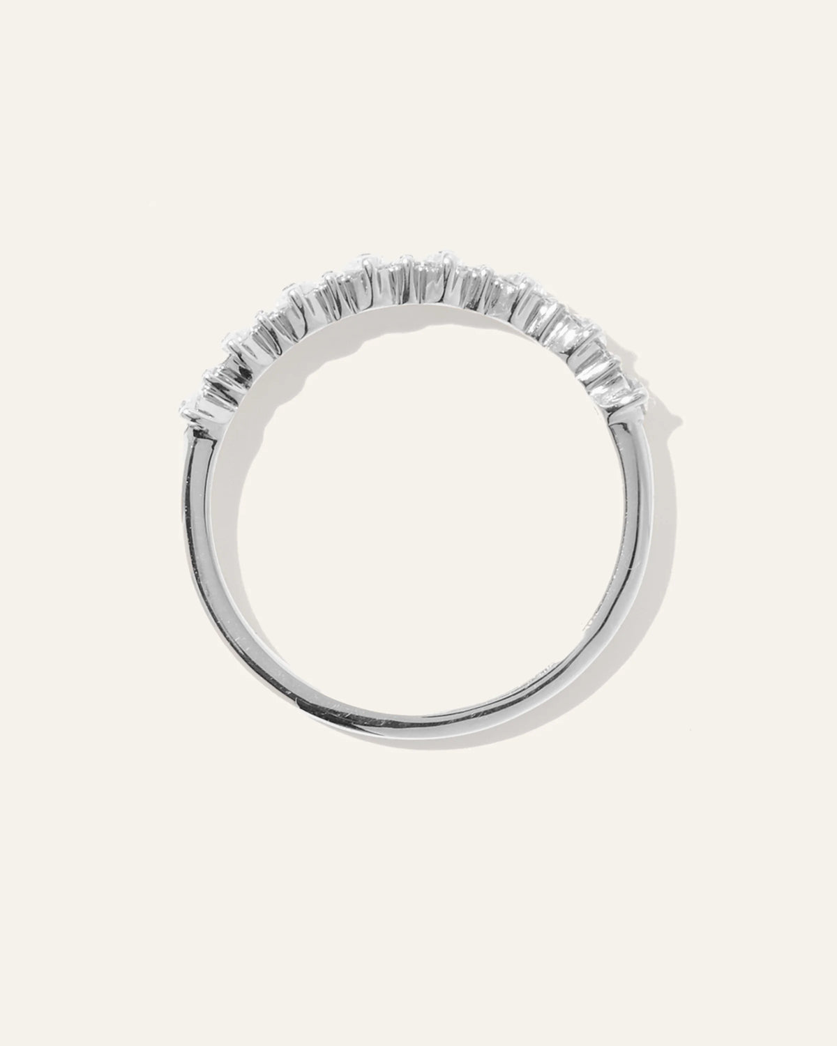 14K Gold Lab Grown Diamond Alternating Round Band - 4 / Yellow Gold