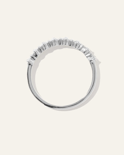 14K Gold Lab Grown Diamond Alternating Round Band - 4 / Yellow Gold