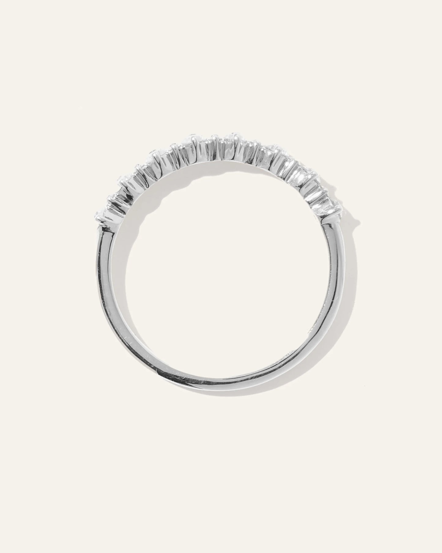 14K Gold Natural Diamond Alternating Round Band - 4 / Yellow Gold