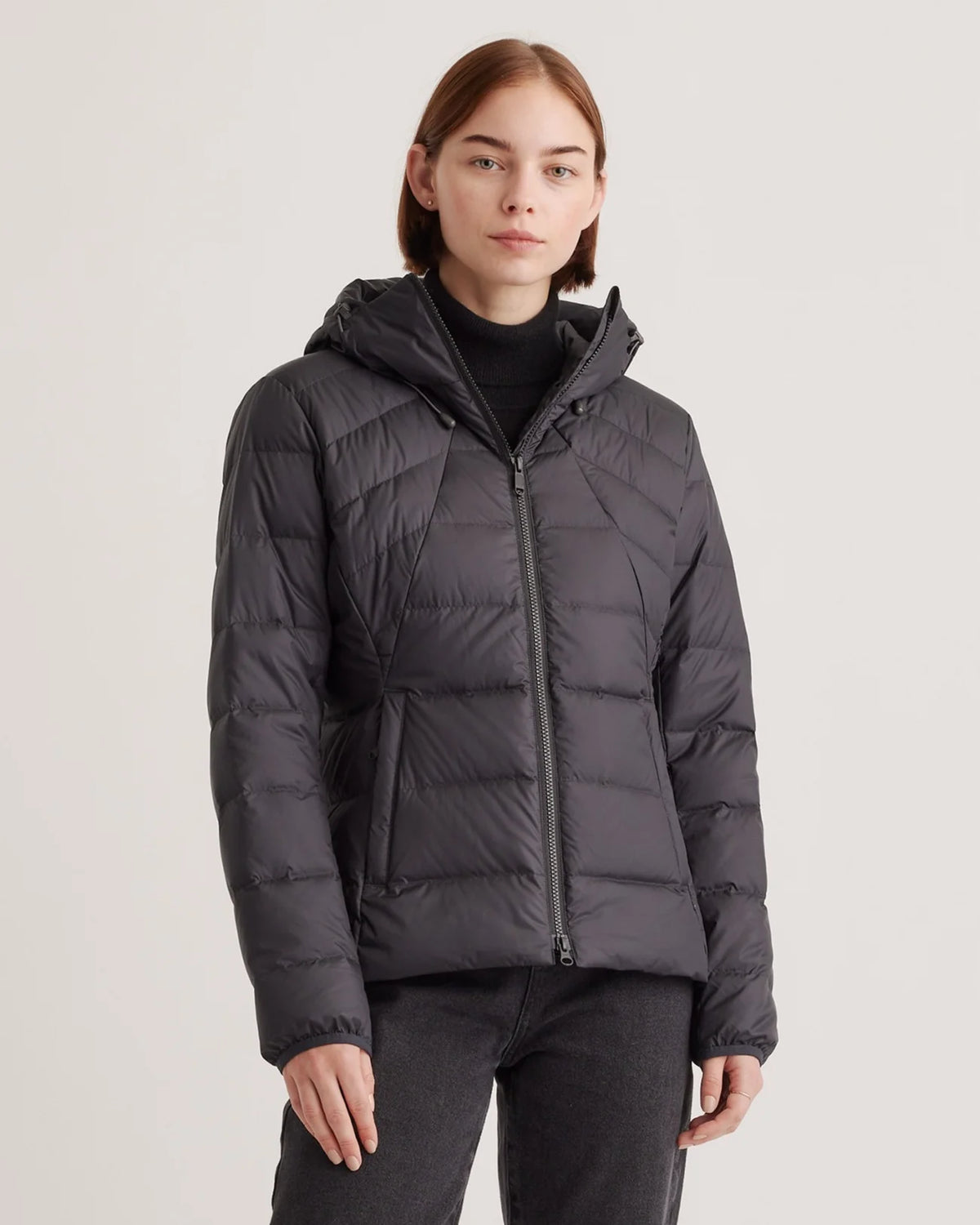 Lightweight Down Packable Puffer Hooded Jacket - XS / Navy