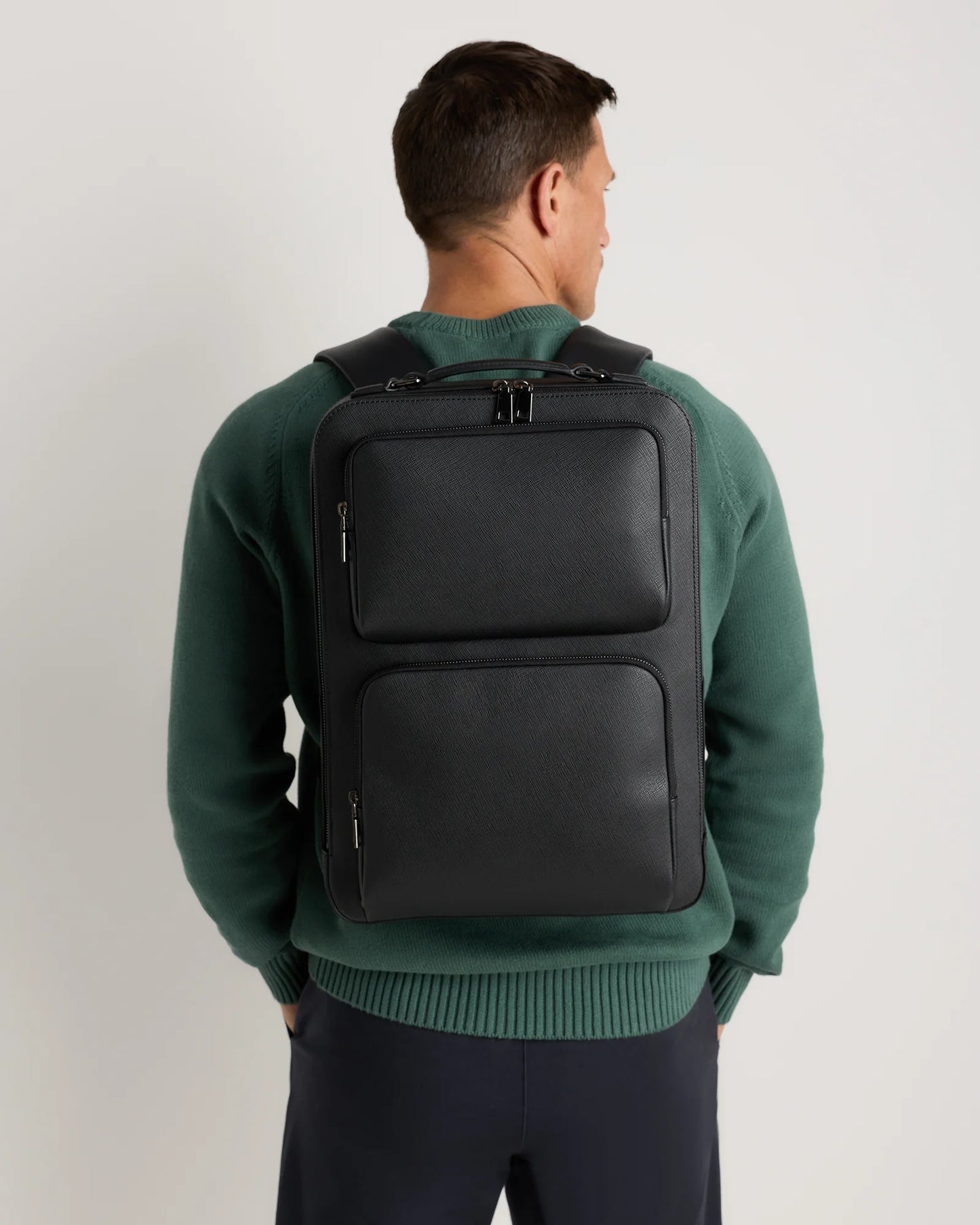 Italian Saffiano Laptop Backpack - One Size / Hickory