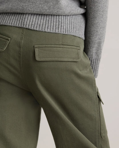Organic Stretch Cotton Twill Cargo Pants - 0 / Light Khaki
