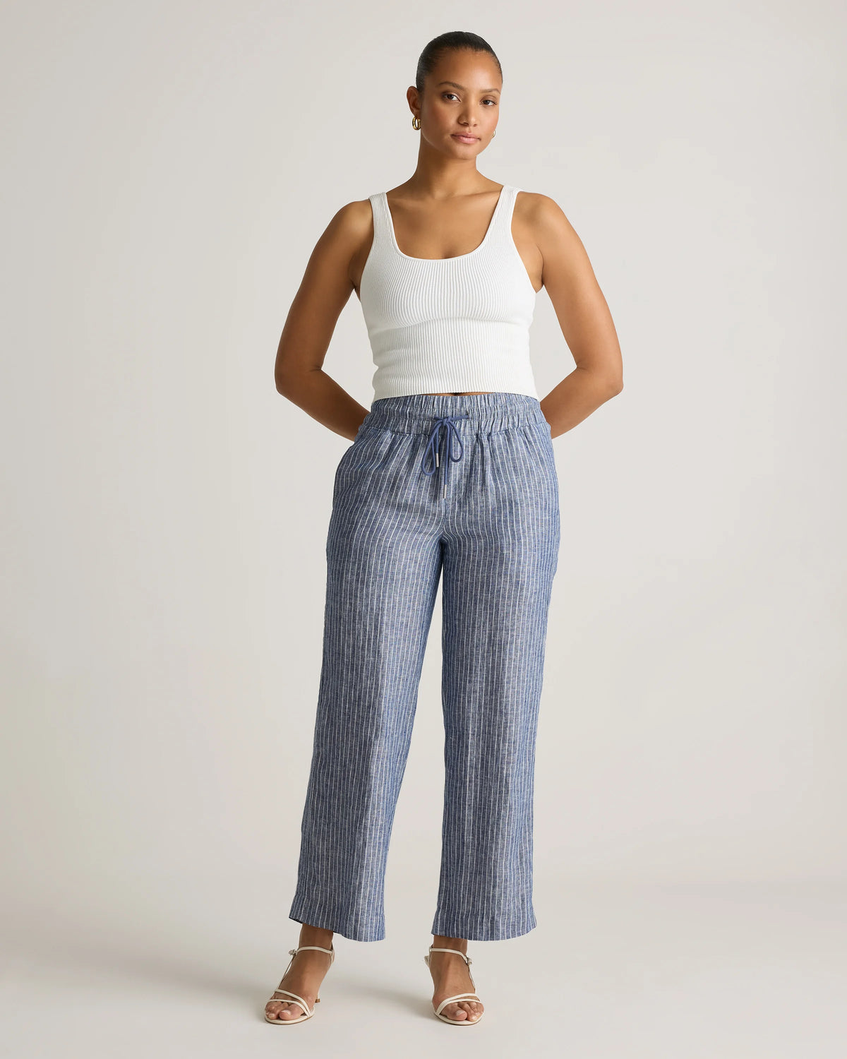 100% European Linen Wide Leg Pants - XS / Flax