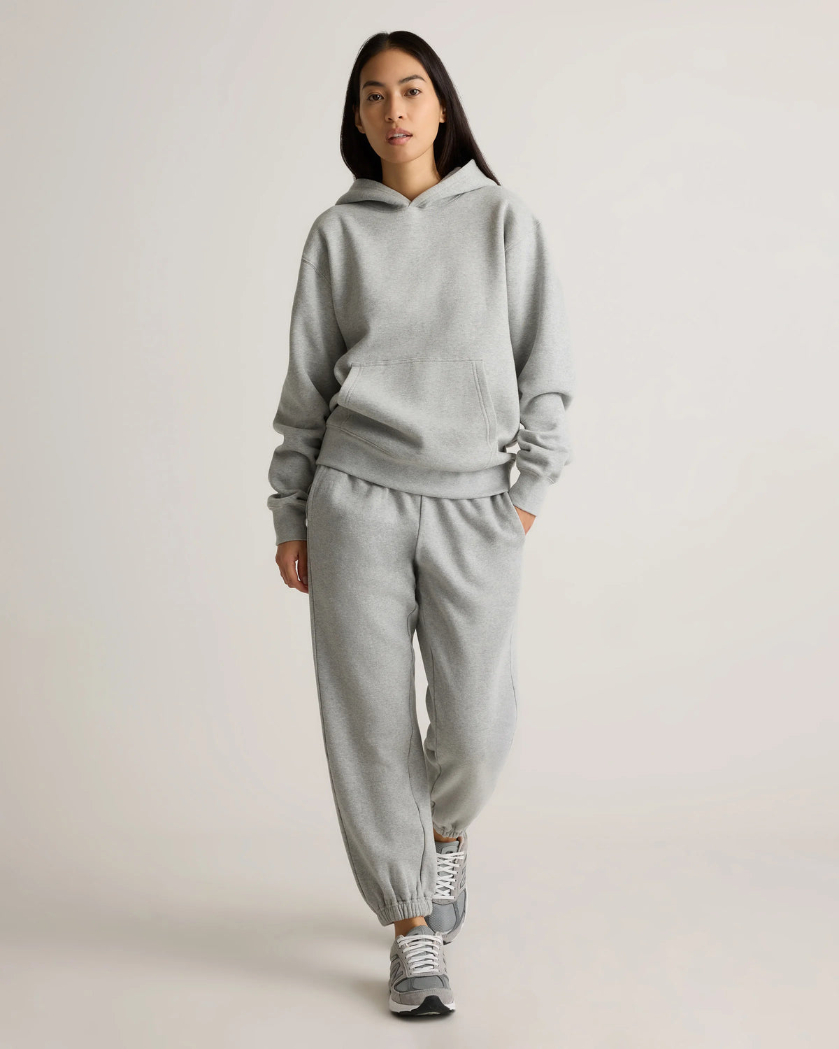 Organic Heavyweight Fleece Boyfriend Sweatpants - XS / Heather Grey