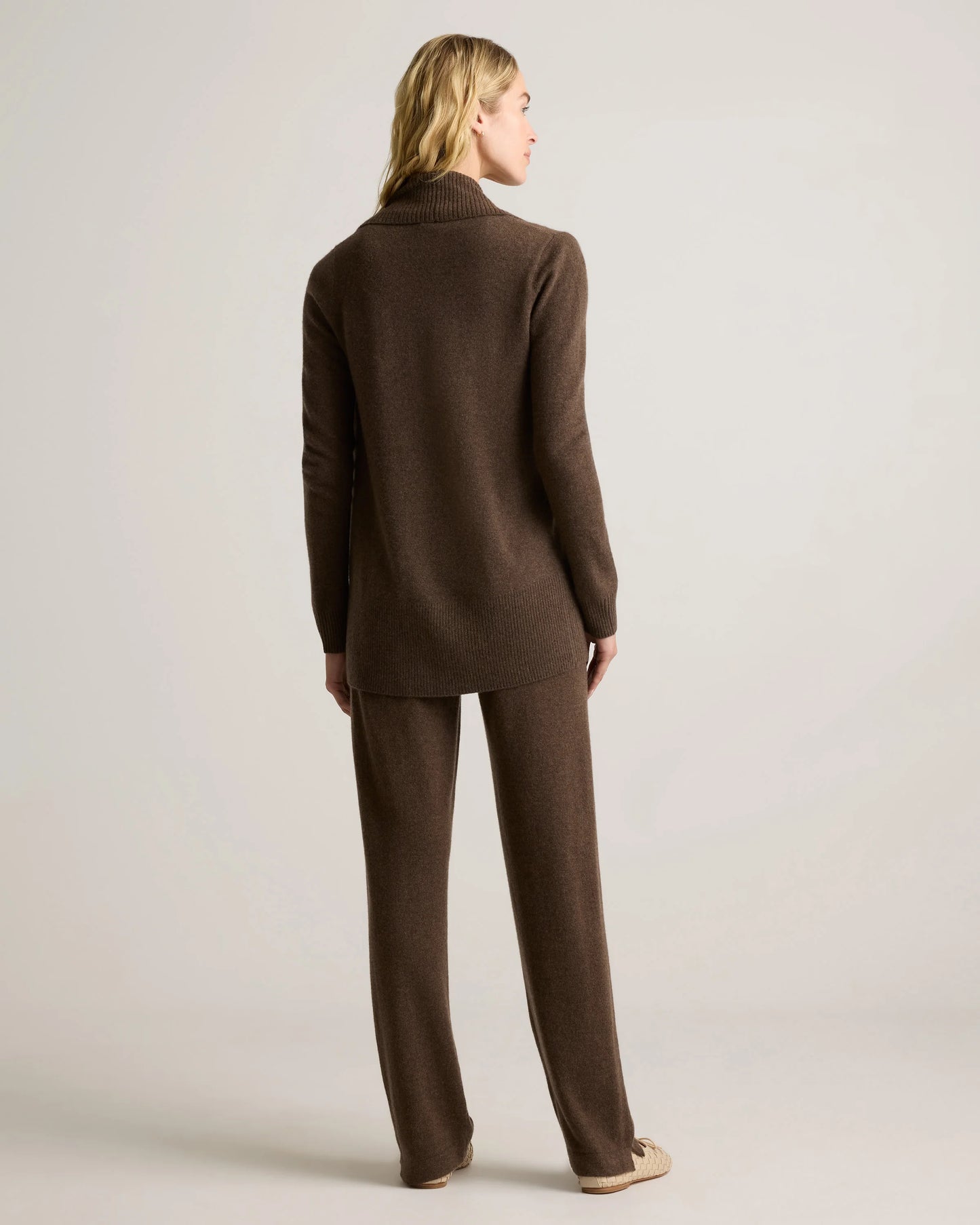 Mongolian Cashmere Open Cardigan Sweater - XS / Brown