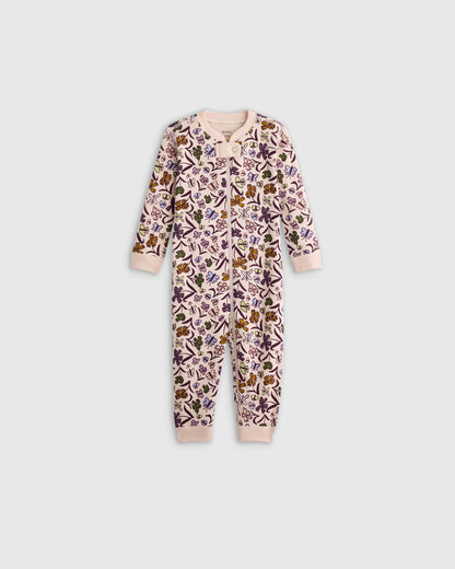100% Organic Cotton One Piece Pajama - 0-3M / Navy Stripe