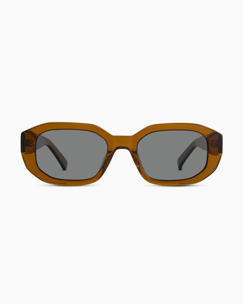 Barbados Polarized Acetate Sunglasses - One Size / Clear Spice with Grey lens