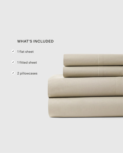 Organic Crisp Percale Sheet Set - Twin / White