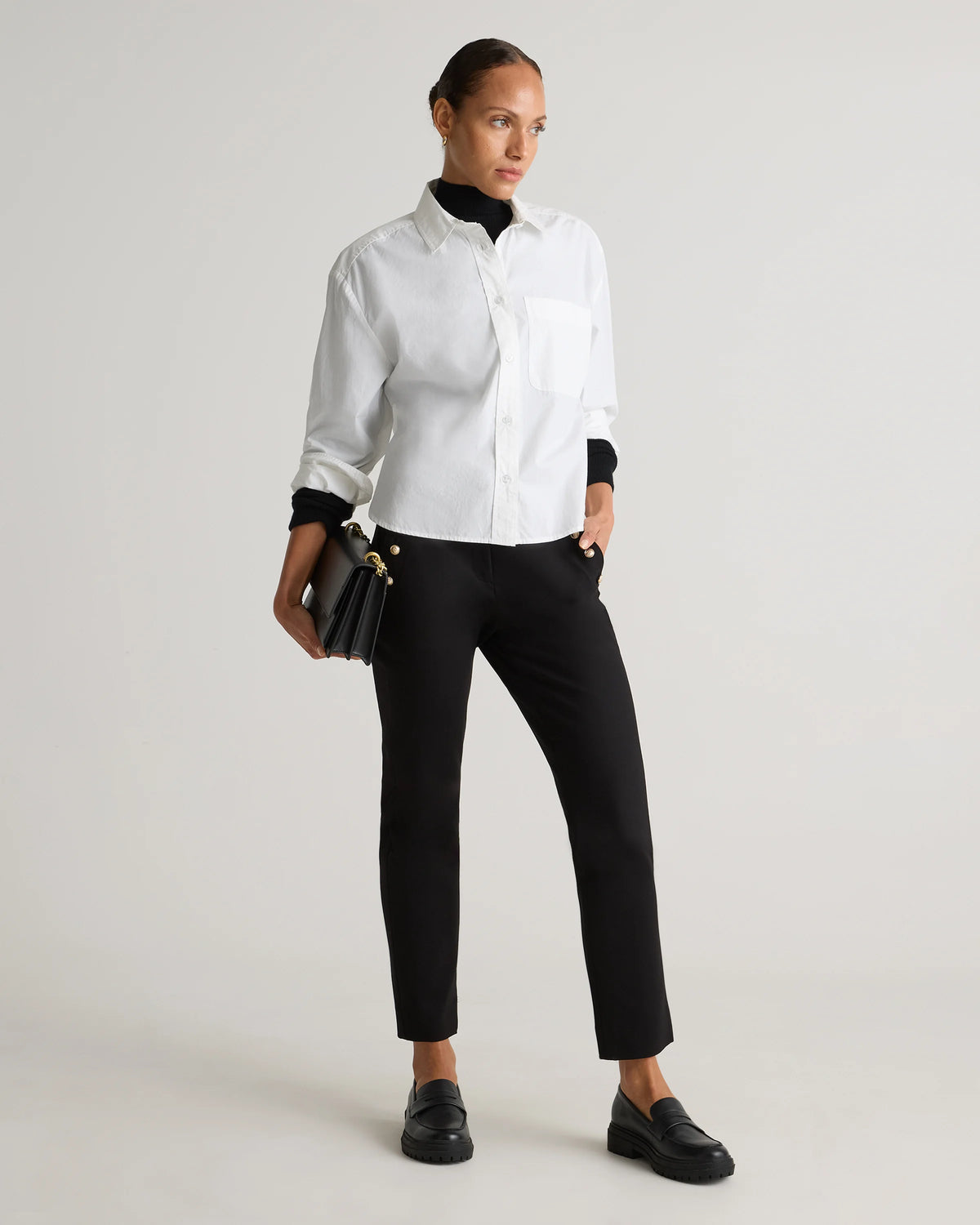 Ultra-Stretch Ponte Straight Leg Mariner Pants - XS / Morel Grey