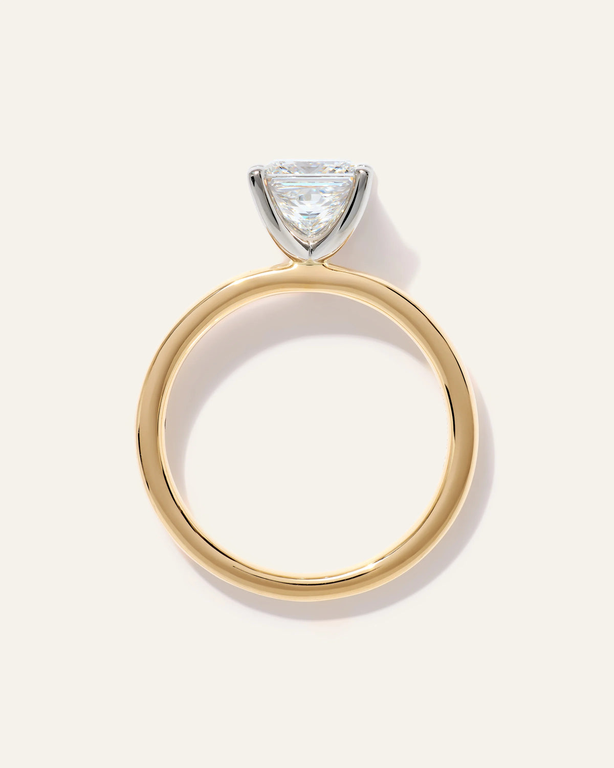 Lab Grown Diamond Princess Comfort Fit Engagement Ring - 1.5ct - 4 / Yellow Gold