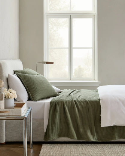 Organic Ribbed Cotton Coverlet - Twin / Toffee