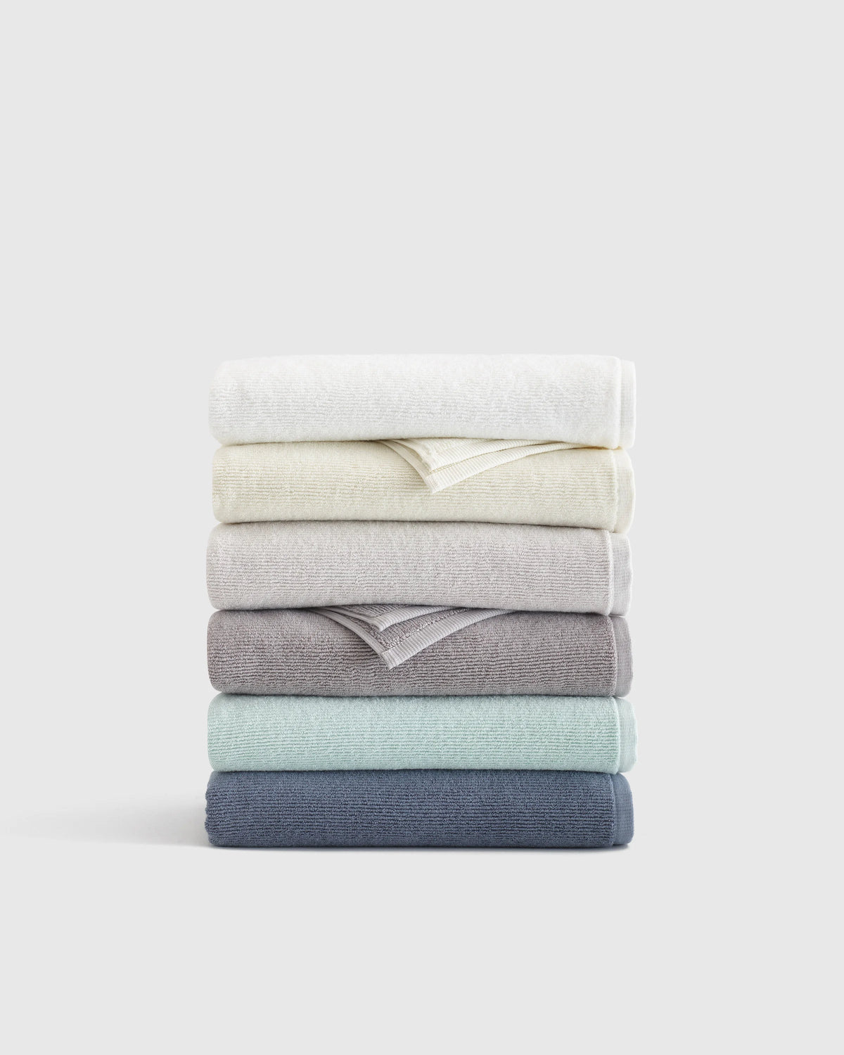 Turkish Ribbed Quick Dry Bath Towel Bundle - One Size / White