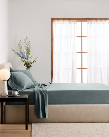 European Linen Sheet Set - Twin / Peach