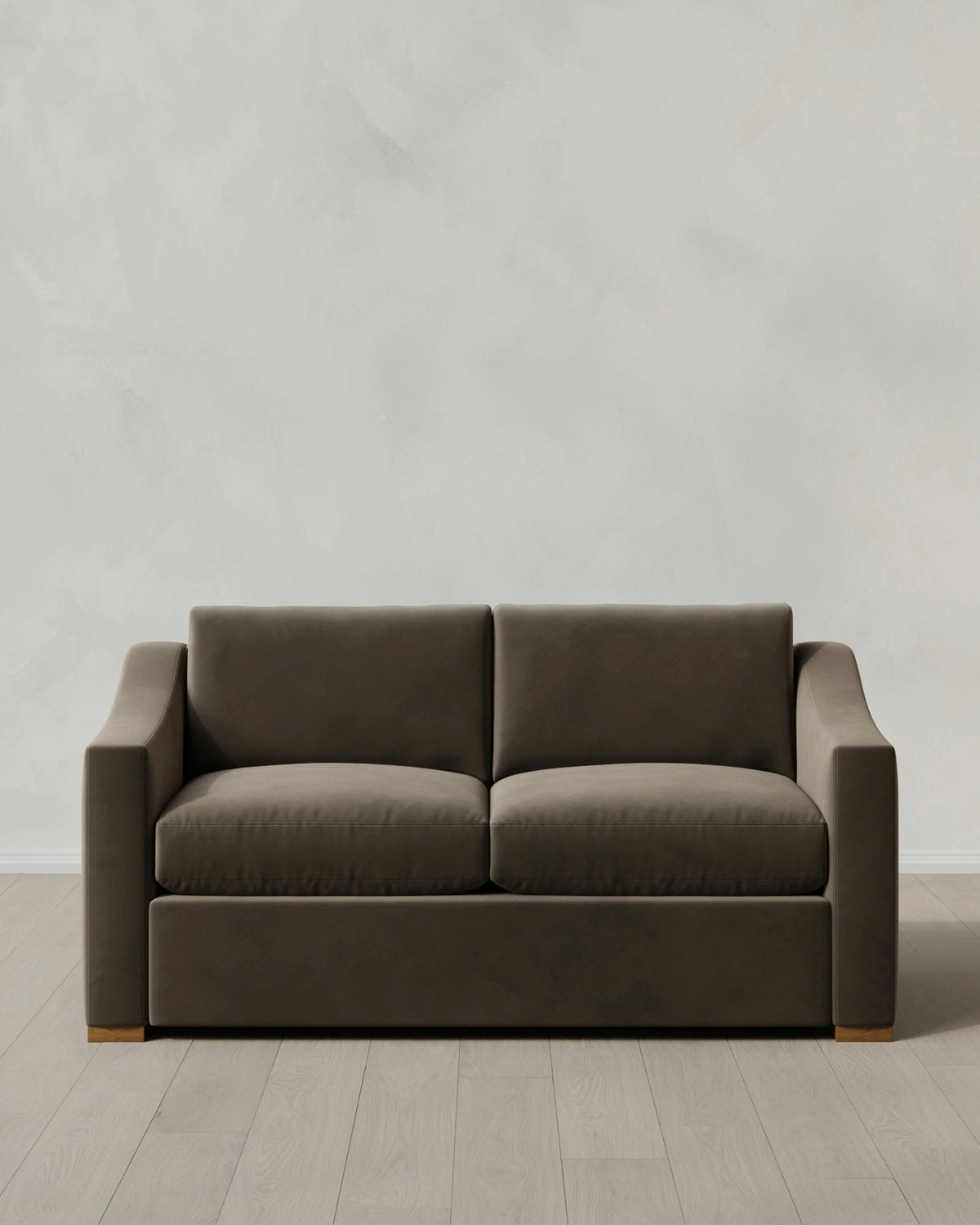 Hollis Slope Arm Sofa in Performance Velvet - 72" / Ivory