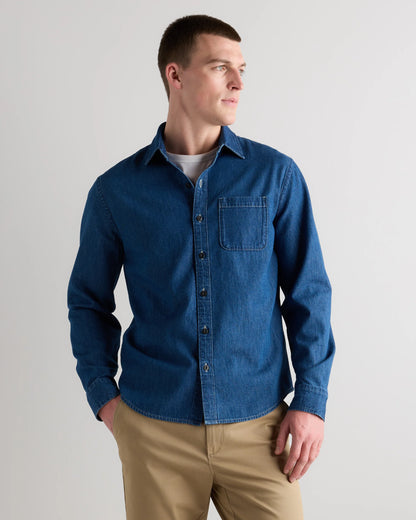 Heritage Washed Denim Shirt - S / Dark Wash