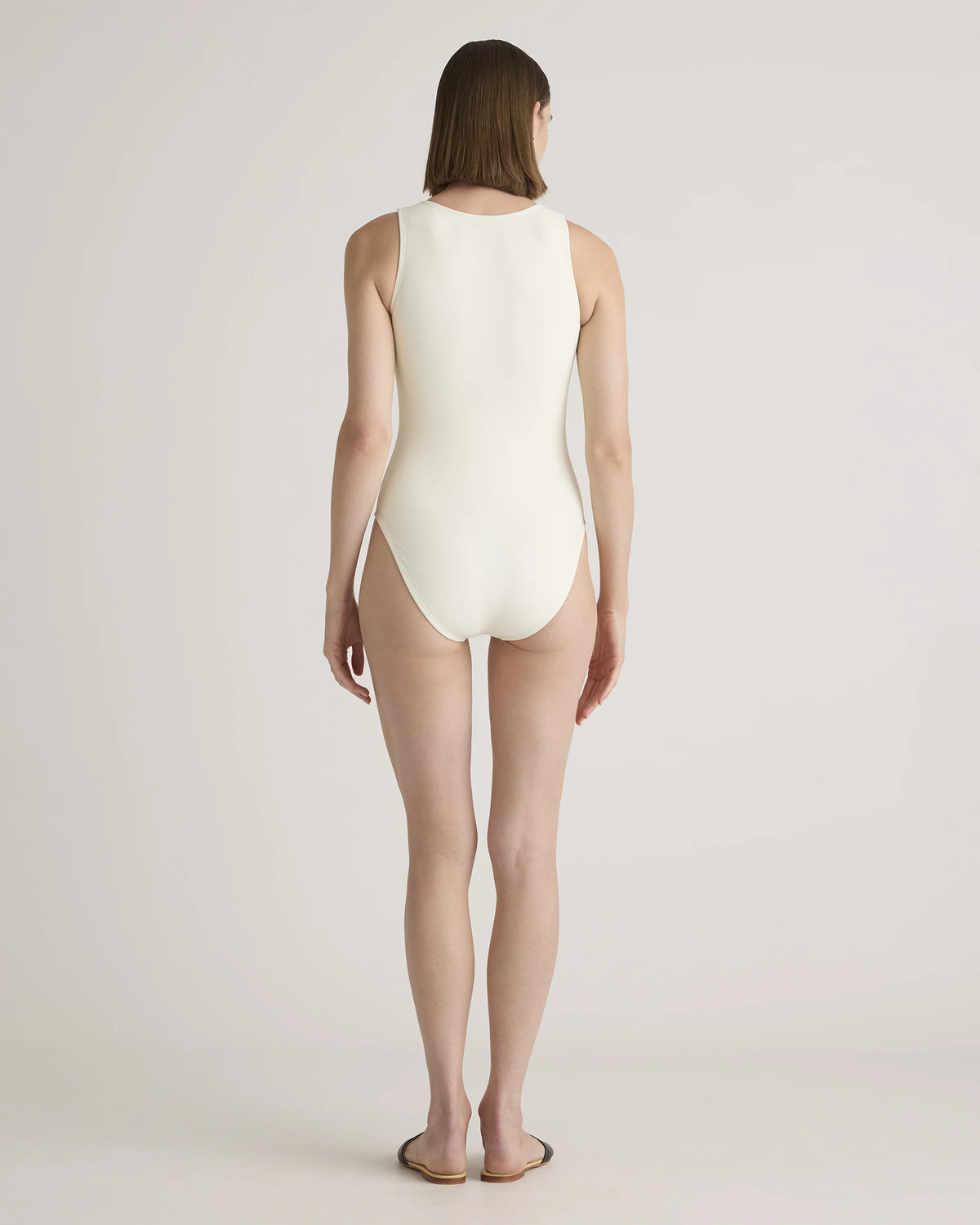Italian Zip-Front One-Piece Swimsuit - XS / Lagoon Teal Blue