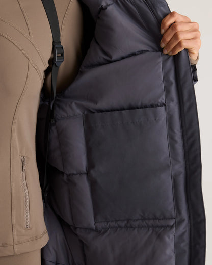 Responsible Down Hooded Long Parka - XS / Storm Blue