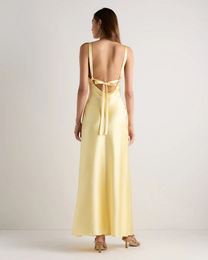 Bianca Stretch Satin Dress - 0 / Garden Sage Green