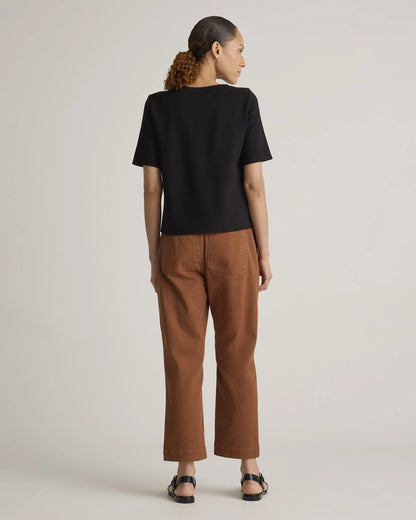 Ultra-Stretch Ponte Short Sleeve Top - XS / Black