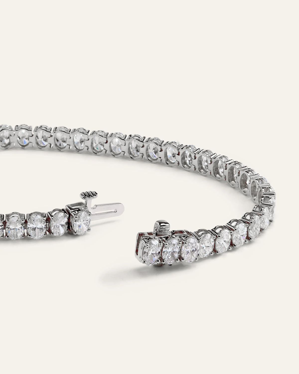 14K Gold Lab Grown Diamond North-South Oval Tennis Bracelet - 10ctw - 6.5" / Yellow Gold