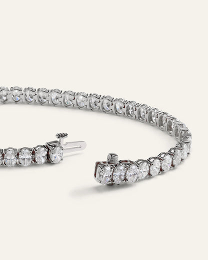 14K Gold Lab Grown Diamond North-South Oval Tennis Bracelet - 10ctw - 6.5" / Yellow Gold