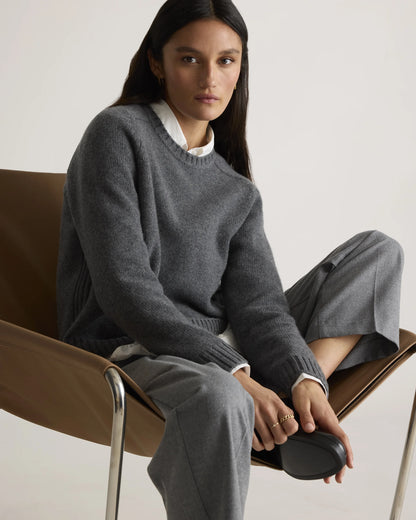 Luxe Baby Cashmere Crewneck Sweater - XS / Creamy Cortado
