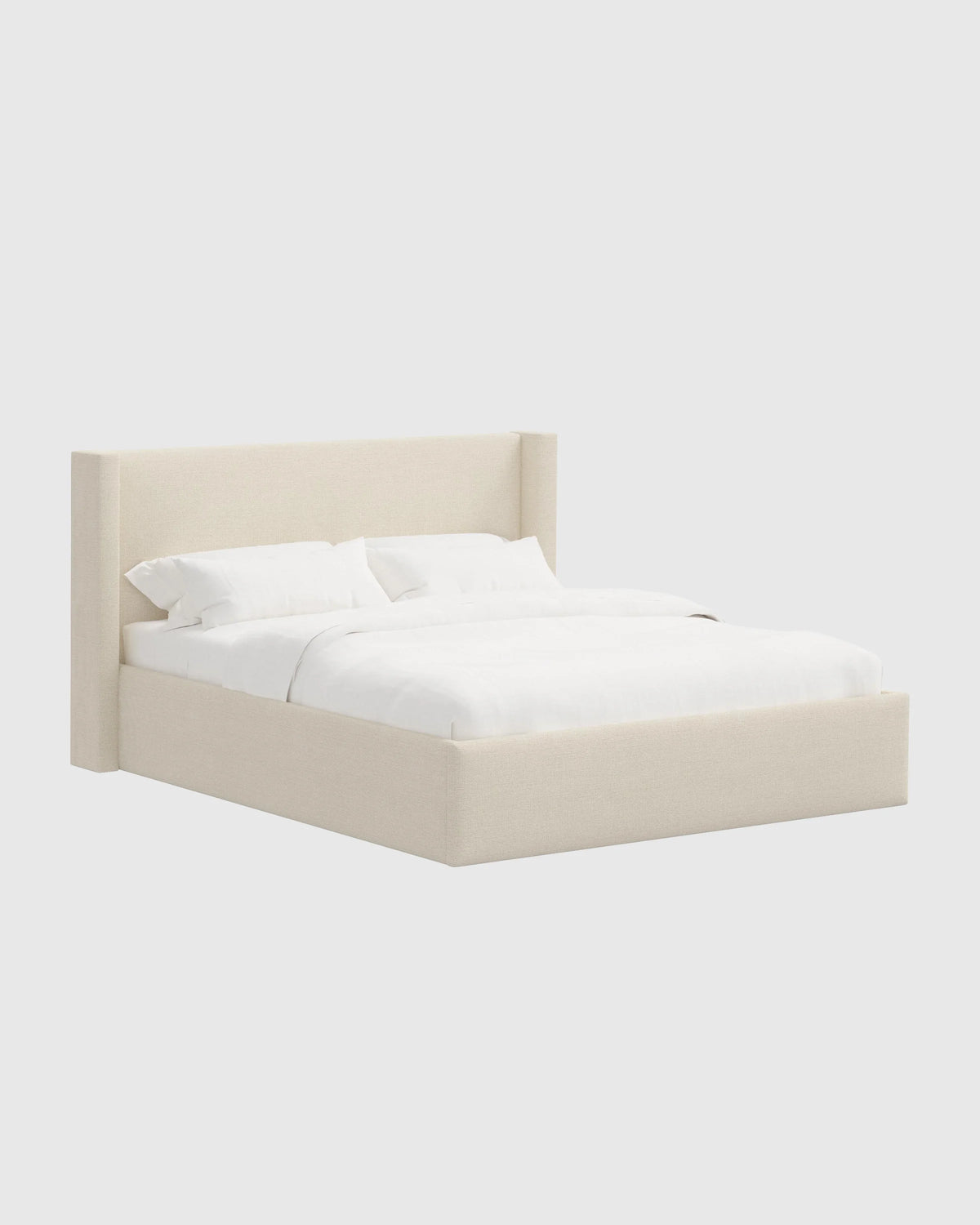 100% Linen Wingback Bed - Full / Canvas