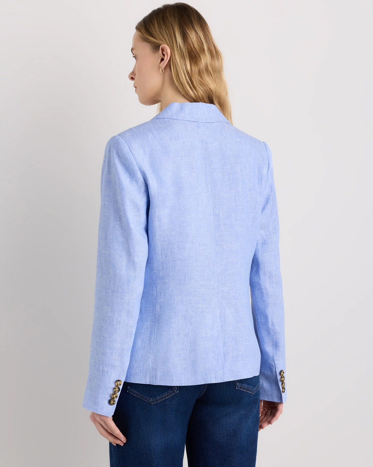 100% European Linen Structured Blazer - XS / French Blue
