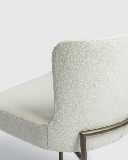 Performance Chenille Dining Chair with Powder Coated Iron Frame (Set of 2) - Set of 2 / Snow